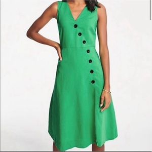 Ann Taylor Button Front Linen Dress